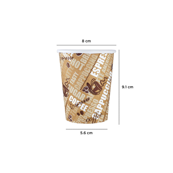 8 Oz Printed Single Wall Paper Cups 1000 Pieces