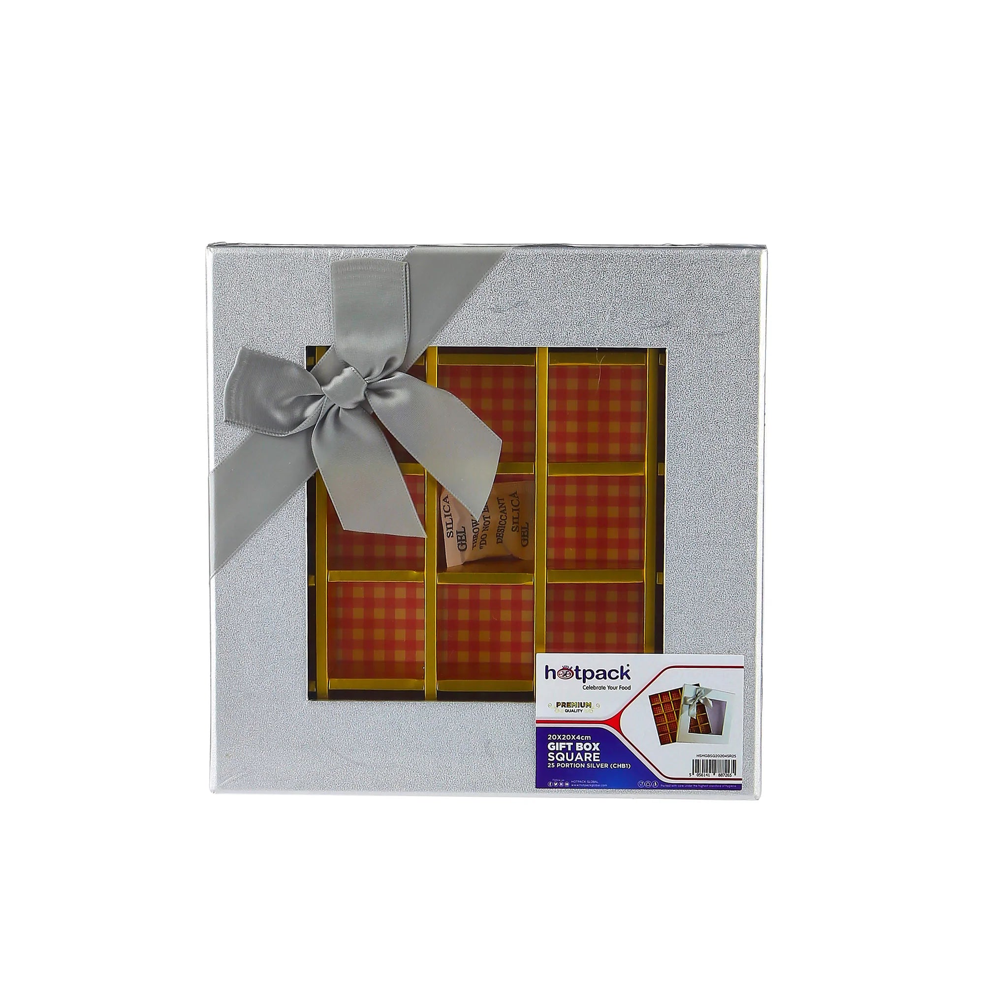 48 Pieces Silver Square Chocolate Gift Box 25 Division-20*20*4 cm