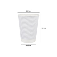 White Ripple Cup, 12 Oz (360 ml)| 500 Pieces-Hotpack Bahrain